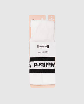 Wolford White socks with logo pattern 45046
