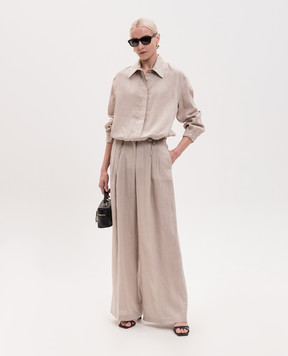 MooRER Beige linen pants RUMY RUMYJGLX