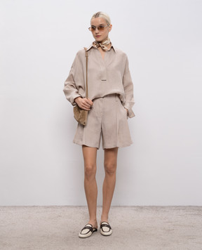 Brunello Cucinelli Beige linen shirt MA698MQ705