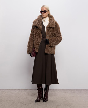 Simonetta Ravizza Brown double-sided sheepskin coat Firenze F06JA430H43