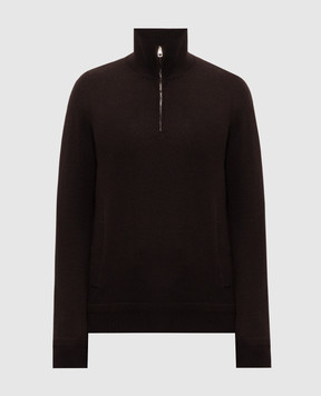 Brett Johnson Brown cashmere sweater with zipper FW26K30LPCHCAC