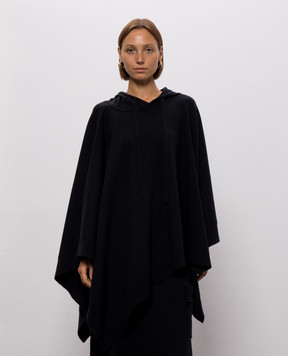 Twinset Black poncho with hood 262LI3NEE