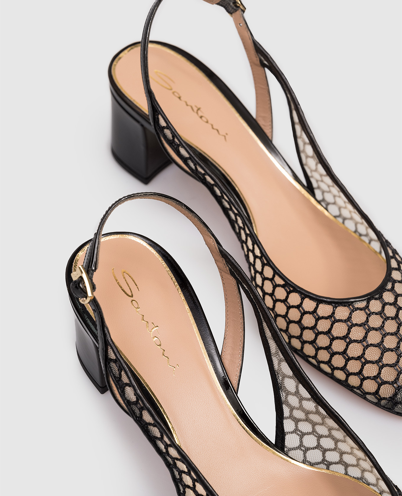 

Black slingbacks Santoni