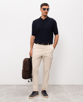 Peserico Beige cargo pants with logo patch R54727T23D00800