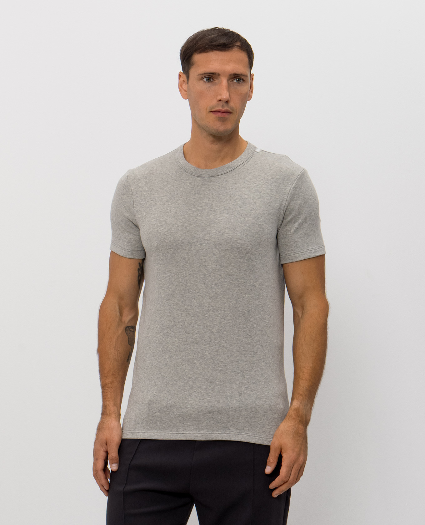 Grey T-shirt with logo patch Tom Ford 2