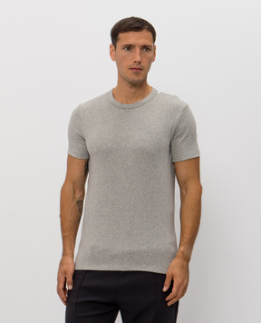 Tom Ford Grey T-shirt with logo patch T4M081040