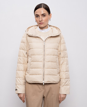 Peserico Beige down jacket with chain A2411606957
