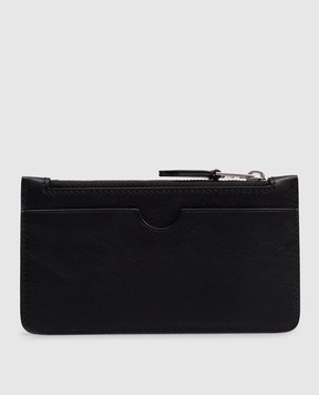 Ami Paris Black leather cardholder with emblem USL703AL0138