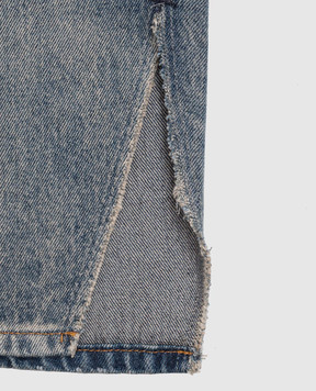 Maison Margiela MM6 Children's blue jeans with a worn effect M60452MM08D