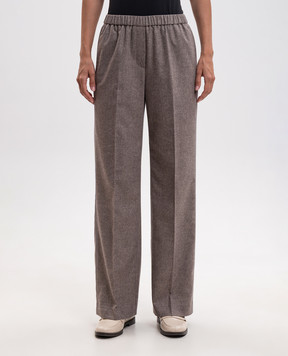 Peserico Brown wool pants P0453501948