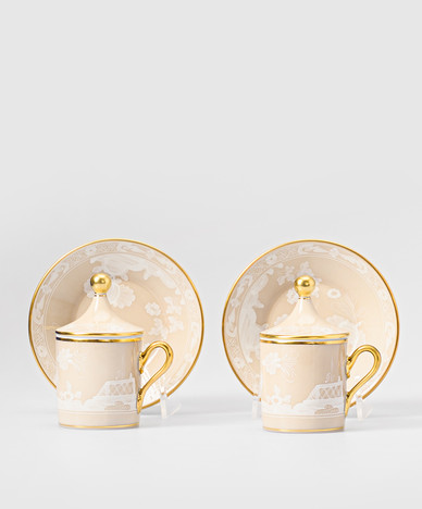 Beige porcelain espresso set Castagna