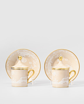 Ginori 1735 Beige porcelain espresso set Castagna 004RG00FX9176LX