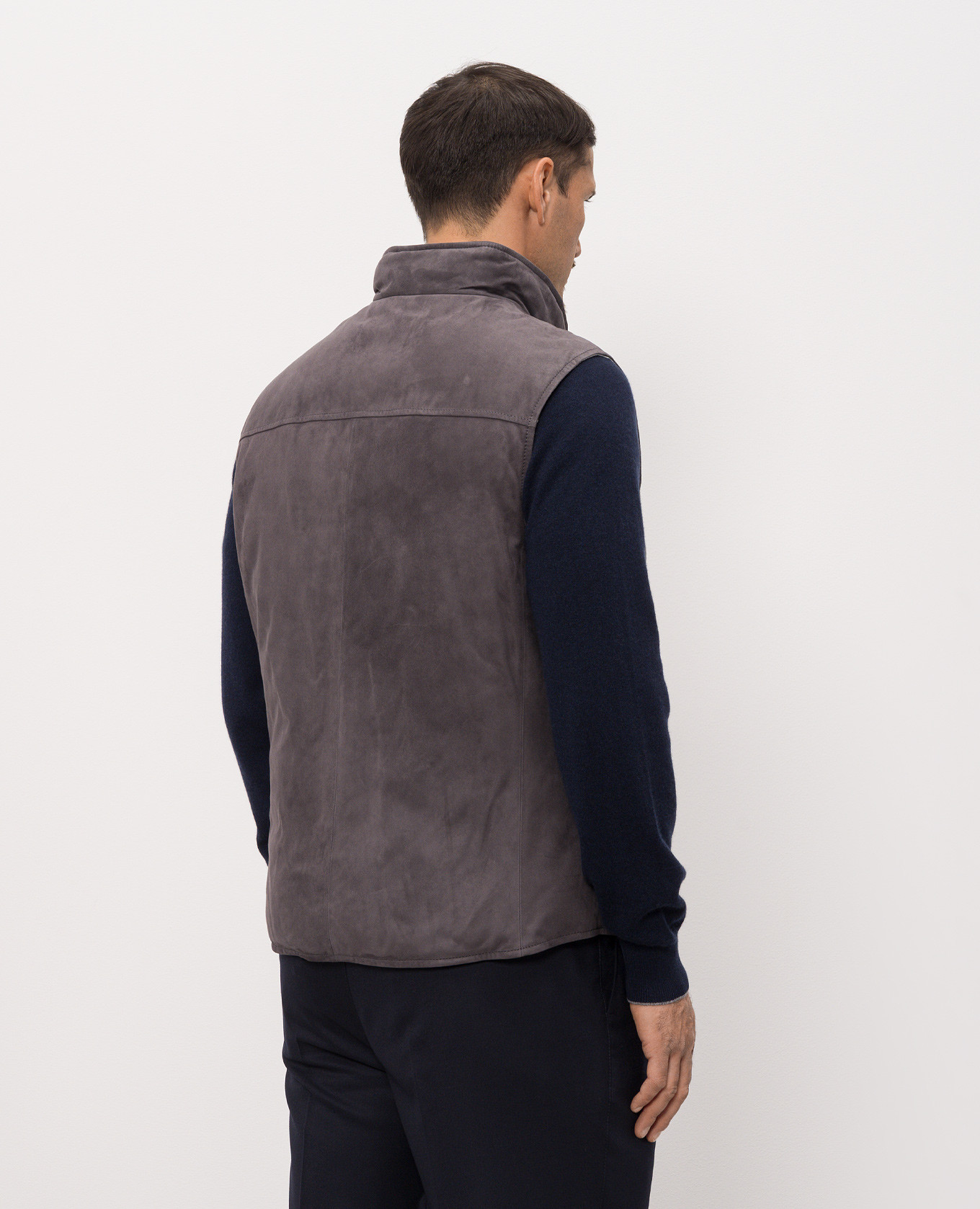 Grey suede down vest Brunello Cucinelli 4