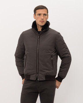 MooRER Brown down jacket with fur BELLATISTP