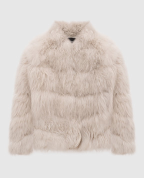 Simonetta Ravizza Gray Duck fur coat made of goat fur, straight cut F06JA416H30
