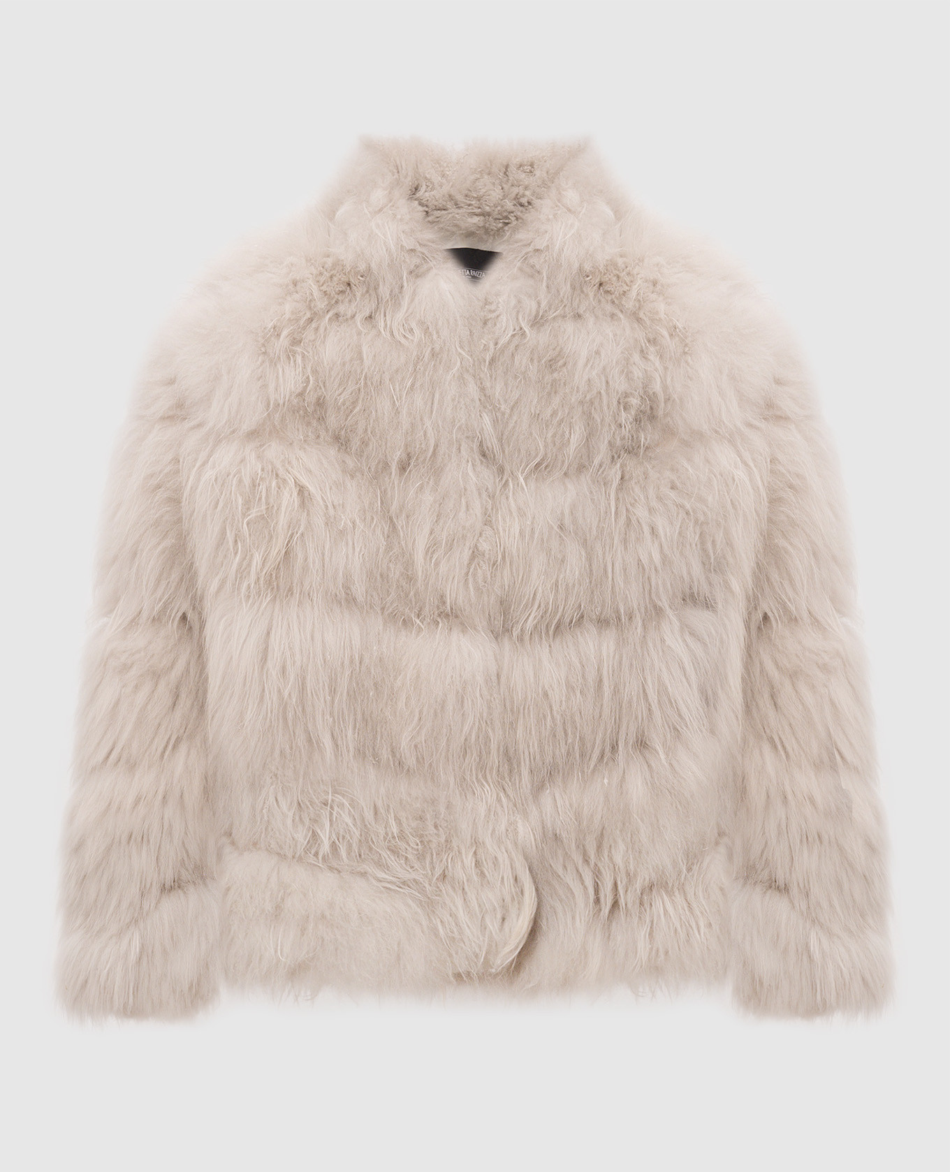 Gray Duck fur coat made of goat fur, straight cut