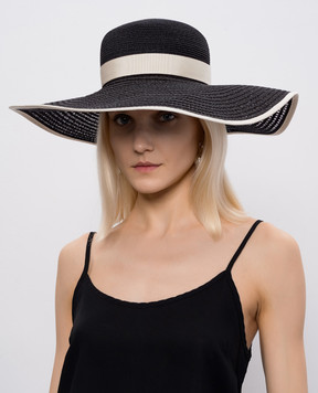 Agnona Black hat with contrasting trim AK1103YU3061