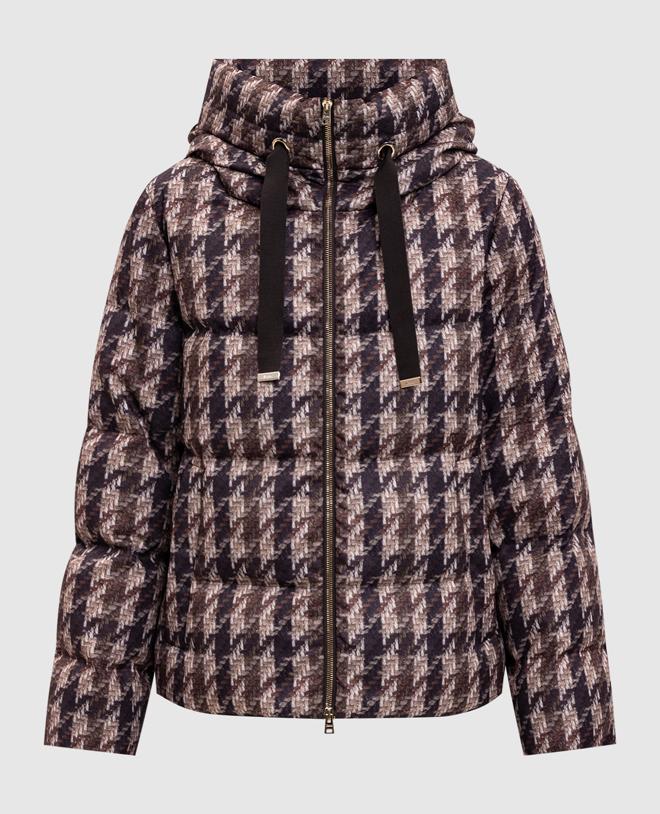 

Brown down jacket with logo pattern Herno