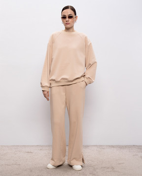 Twinset Beige sweatpants with logo embroidery 261TP2171