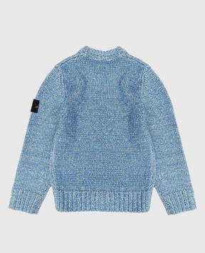 Stone Island Children's blue sweater with logo patch L1S165100014S0M1514