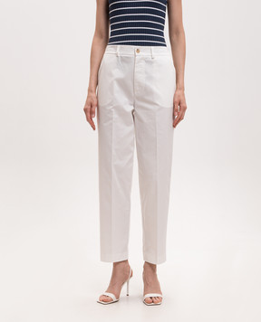Solotre White cotton pants M1AB0026