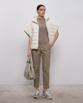 Peserico Beige ribbed top A99096F1809310