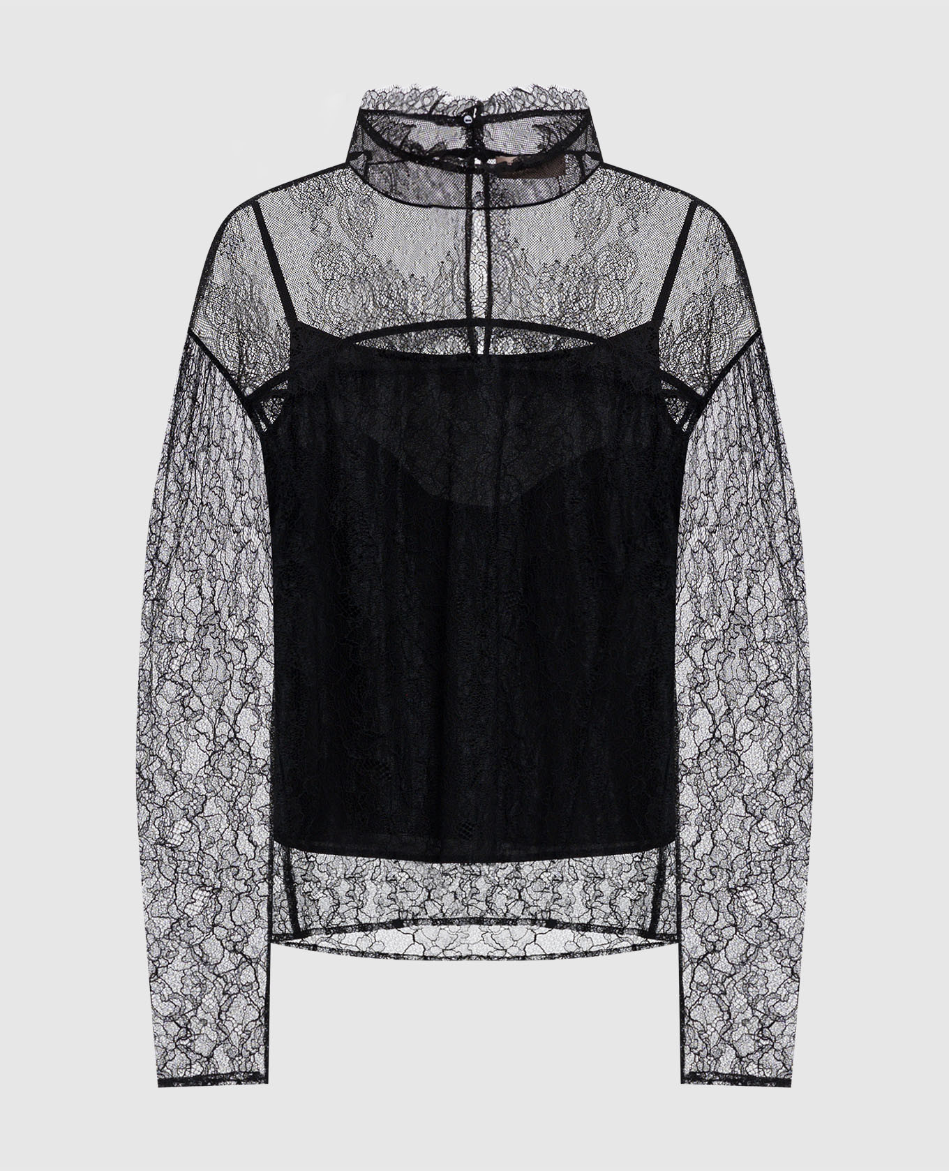 

Black lace blouse with logo Twinset