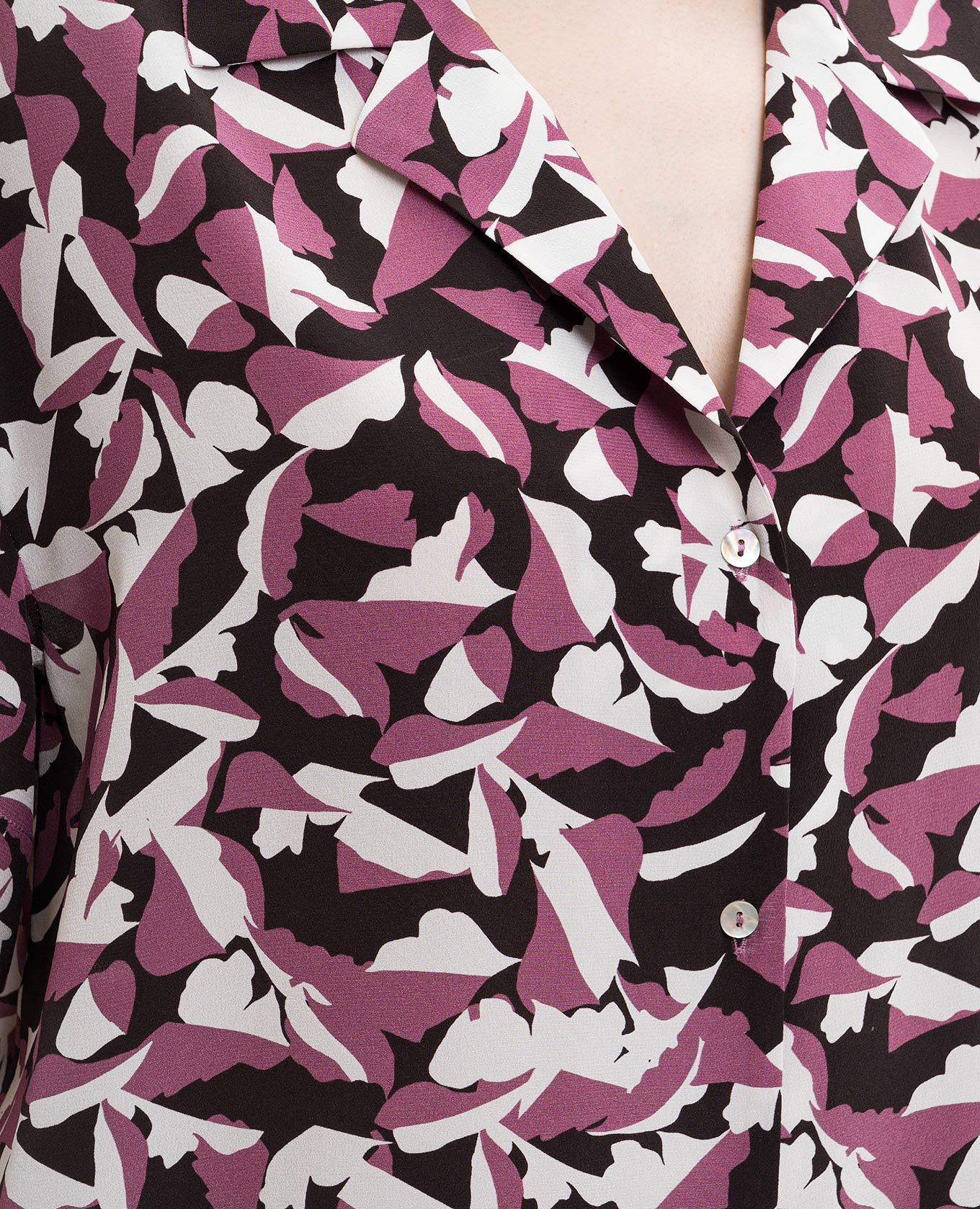 

Pink printed silk blouse Asceno