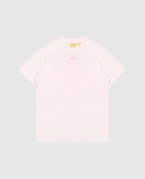 Off-White Children's pink T-shirt with logo print 44GAA001S26J006
