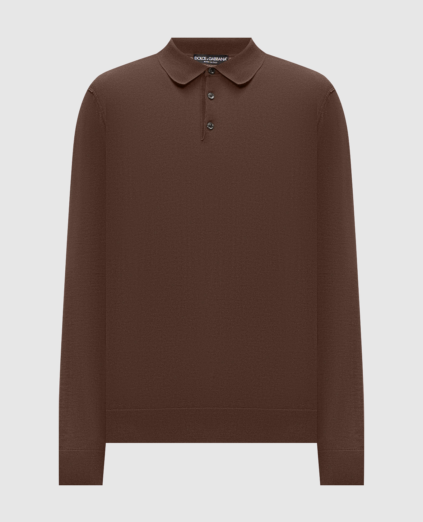 Brown cashmere polo shirt