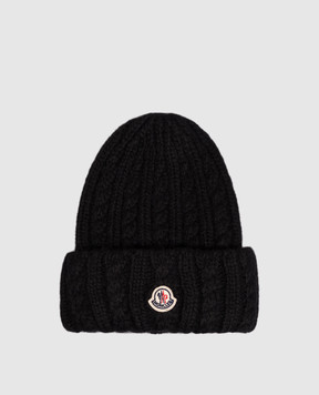 Moncler Black alpaca wool hat L20933B00031N0403