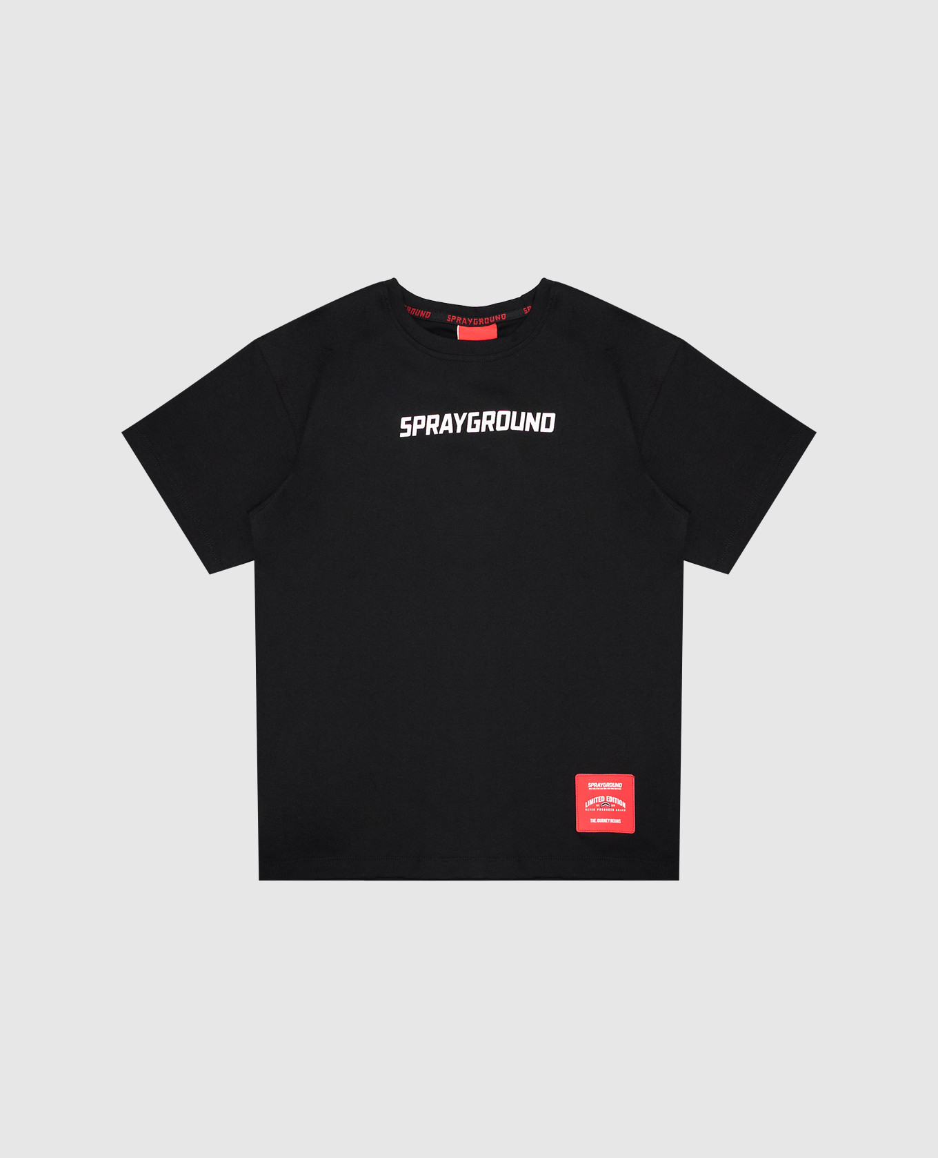 Children's black T-shirt with logo print Sprayground