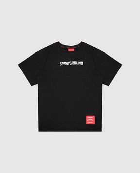 Sprayground Children's black T-shirt with logo print SPY1565BLK