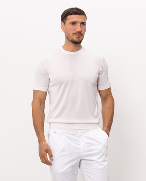 Stefano Ricci Ivory wool, cashmere and silk T-shirt W505506G10W25150