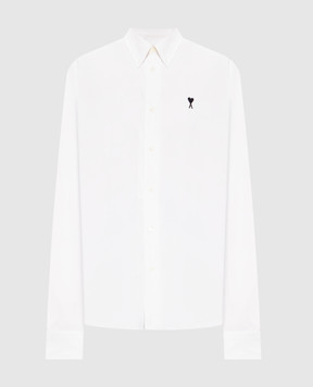 Ami Paris White shirt with embroidered Ami de Coeur emblem USH878CO0031w
