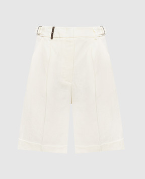 Peserico Ivory linen shorts P0421502606