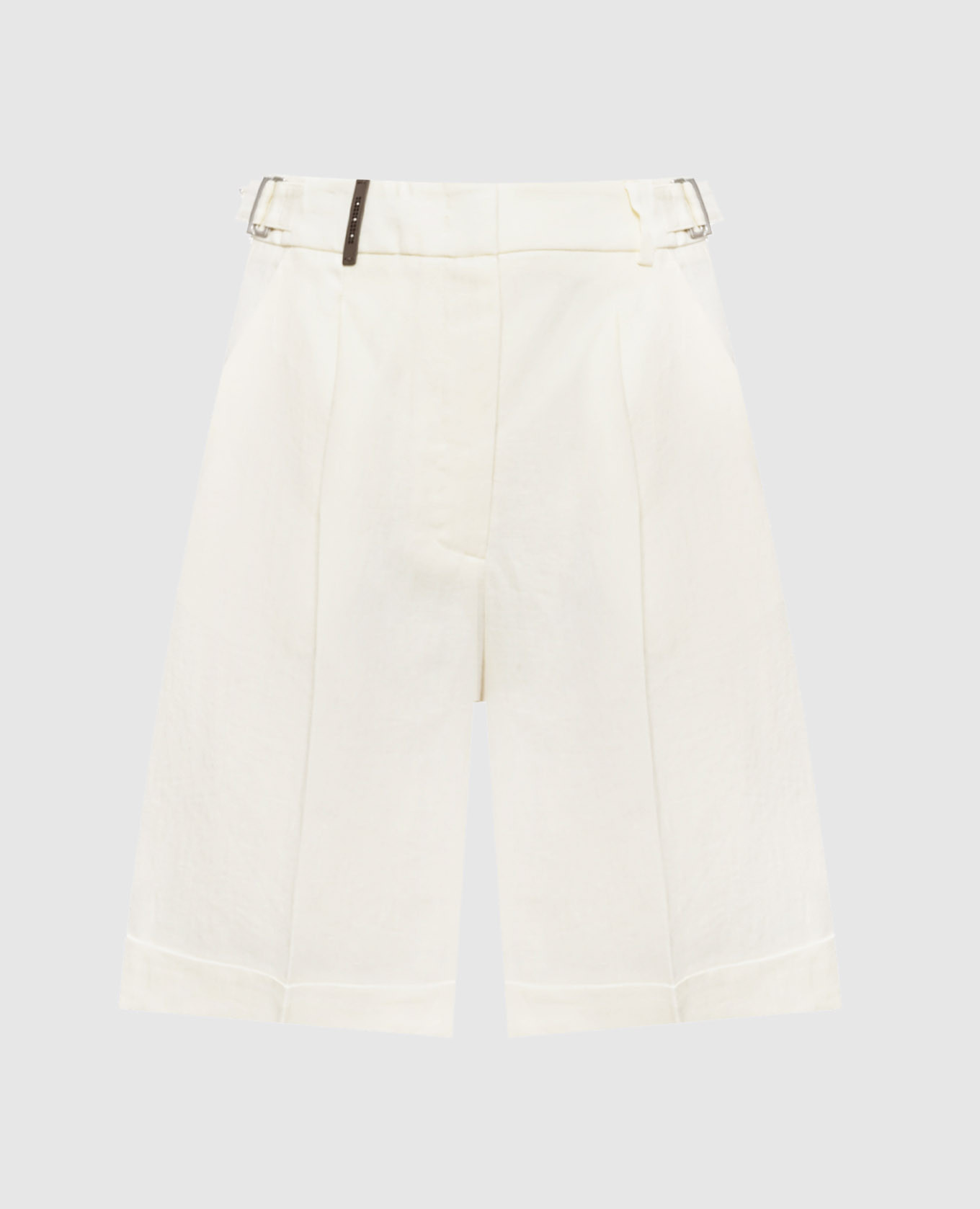 Ivory linen shorts