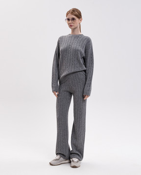 Peserico Gray wool and silk pants with lurex S94119F0709095