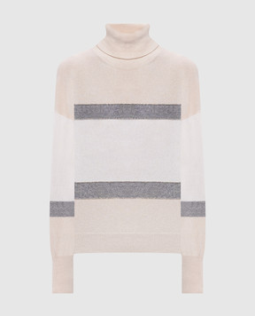 Peserico Beige wool, silk and cashmere turtleneck A99863F12C9283