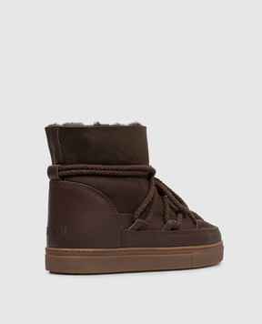 Inuikii Brown suede boots with fur 10010030122