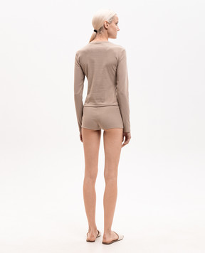Dore & Rose Khaki pajamas with logo patch JERSEYSHORTSLEEVESET
