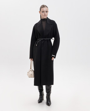 Max Mara Sportmax ZANNATA black wool coat with a smell SPXZANNATA