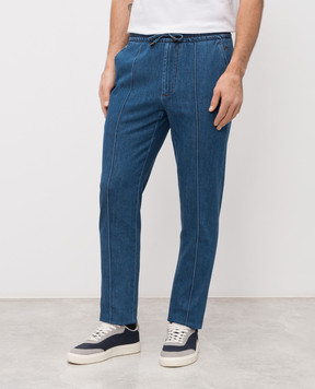 ISAIA Blue jeans with emblem PND016DJ137