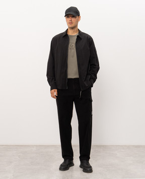 C.P. Company Black pants with logo patch MPA253A110482G