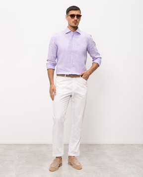 Enrico Mandelli Purple linen shirt CUBANA5701