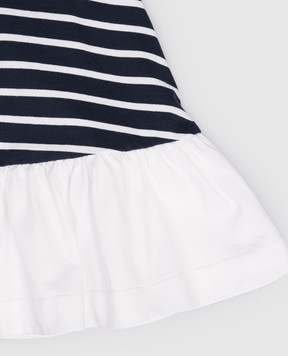 Balmain Children's blue striped dress BY1B32Z3657