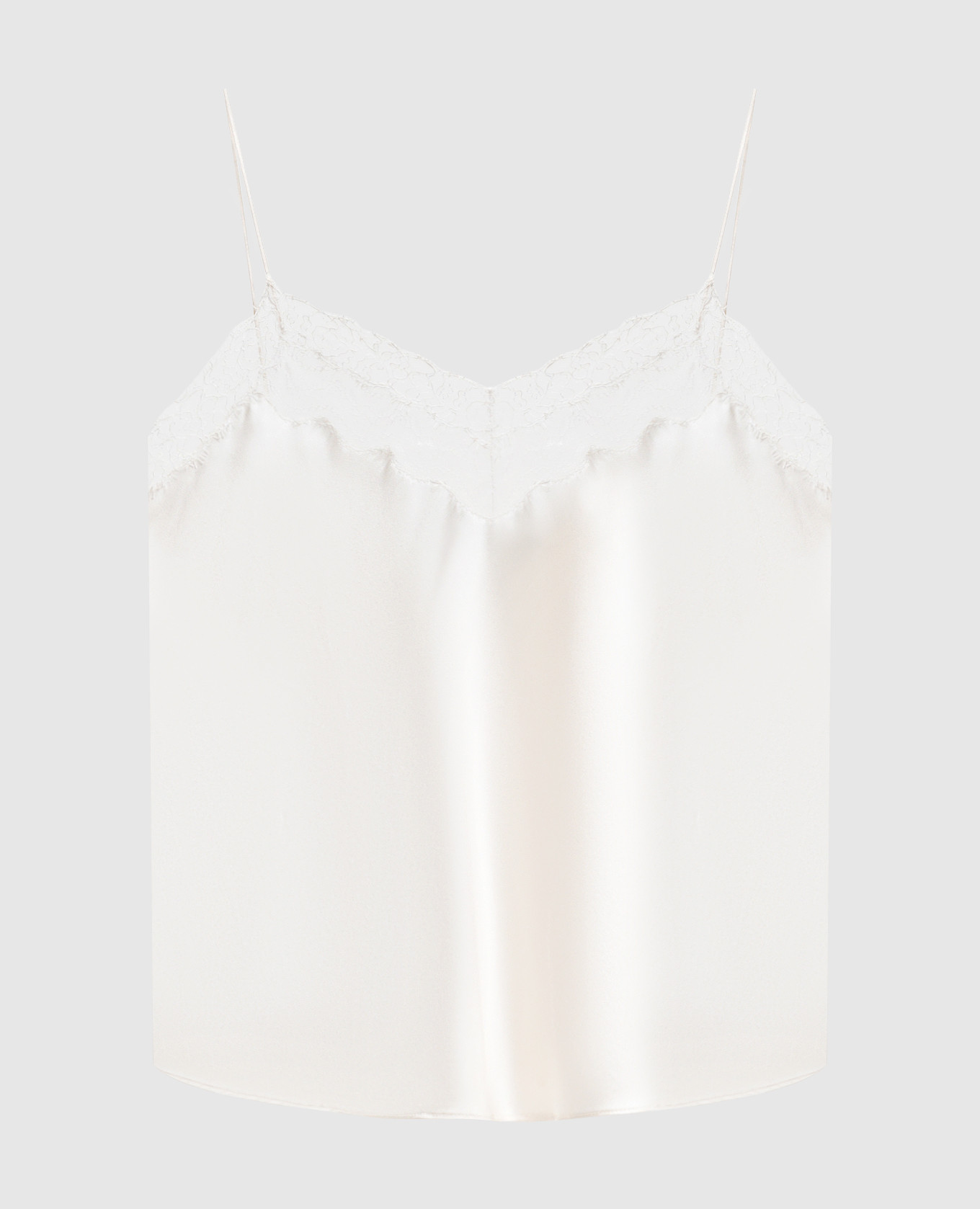 

White silk top with lace Simkhai