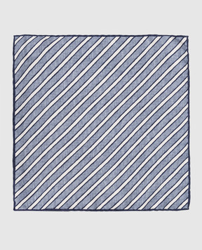 Brunello Cucinelli Blue striped silk pachet MX8680091