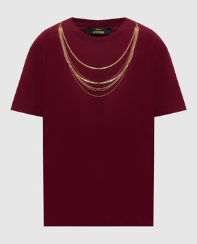 Twinset Burgundy T-shirt with chains 262AP2460