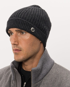Bertolo Cashmere Dark gray cashmere hat 500019000005